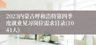 2023内蒙古呼和浩特第四季度就业见习岗位需求目录(1041人)