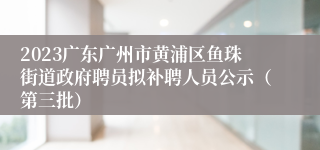 2023广东广州市黄浦区鱼珠街道政府聘员拟补聘人员公示（第三批）
