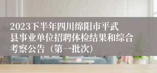 2023下半年四川绵阳市平武县事业单位招聘体检结果和综合考察公告（第一批次）