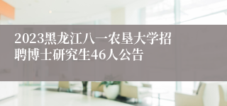 2023黑龙江八一农垦大学招聘博士研究生46人公告