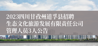 2023四川甘孜州道孚县招聘生态文化旅游发展有限责任公司管理人员3人公告