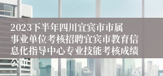 2023下半年四川宜宾市市属事业单位考核招聘宜宾市教育信息化指导中心专业技能考核成绩公布