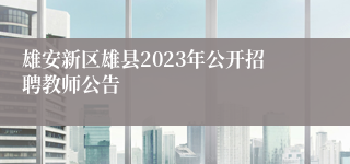 雄安新区雄县2023年公开招聘教师公告