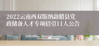 2022云南西双版纳勐腊县党政储备人才专项招引11人公告