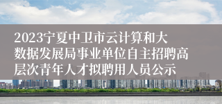 2023宁夏中卫市云计算和大数据发展局事业单位自主招聘高层次青年人才拟聘用人员公示