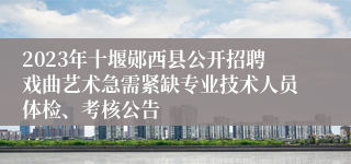 2023年十堰郧西县公开招聘戏曲艺术急需紧缺专业技术人员体检、考核公告