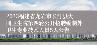 2023福建省龙岩市长汀县大同卫生院第四轮公开招聘编制外卫生专业技术人员5人公告