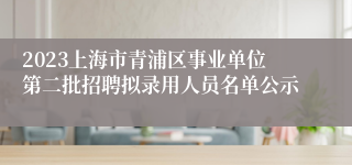 2023上海市青浦区事业单位第二批招聘拟录用人员名单公示