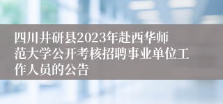 四川井研县2023年赴西华师范大学公开考核招聘事业单位工作人员的公告 
