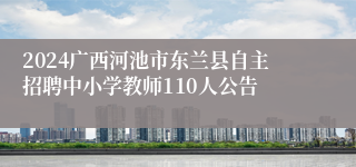 2024广西河池市东兰县自主招聘中小学教师110人公告