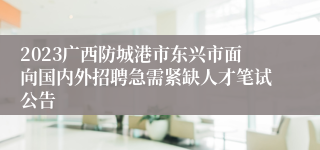 2023广西防城港市东兴市面向国内外招聘急需紧缺人才笔试公告