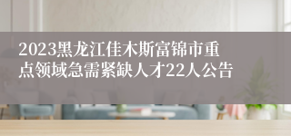 2023黑龙江佳木斯富锦市重点领域急需紧缺人才22人公告