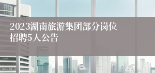 2023湖南旅游集团部分岗位招聘5人公告