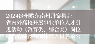 2024贵州黔东南州丹寨县赴省内外高校开展事业单位人才引进活动（教育类、综合类）岗位综合成绩及入围体检人员名单公示