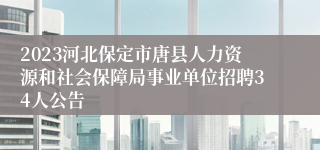 2023河北保定市唐县人力资源和社会保障局事业单位招聘34人公告