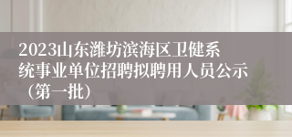 2023山东潍坊滨海区卫健系统事业单位招聘拟聘用人员公示（第一批）