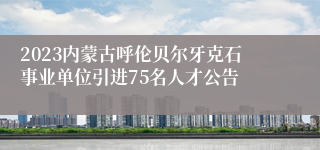 2023内蒙古呼伦贝尔牙克石事业单位引进75名人才公告