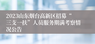 2023山东烟台高新区招募“三支一扶”人员服务期满考察情况公告