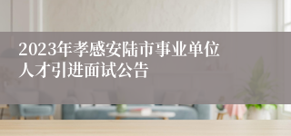 2023年孝感安陆市事业单位人才引进面试公告