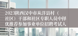 2023陕西汉中市从洋县村（社区）干部和社区专职人员中择优推荐参加事业单位招聘考试人选公示