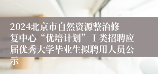 2024北京市自然资源整治修复中心“优培计划”Ⅰ类招聘应届优秀大学毕业生拟聘用人员公示