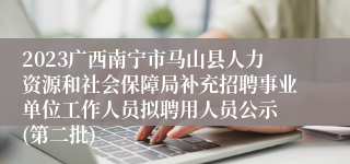 2023广西南宁市马山县人力资源和社会保障局补充招聘事业单位工作人员拟聘用人员公示 (第二批)