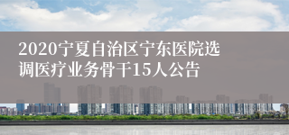 2020宁夏自治区宁东医院选调医疗业务骨干15人公告