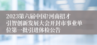 2023第六届中国?河南招才引智创新发展大会开封市事业单位第一批引进体检公告