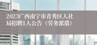 2023广西南宁市青秀区人社局招聘1人公告（劳务派遣）