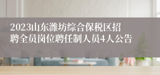 2023山东潍坊综合保税区招聘全员岗位聘任制人员4人公告