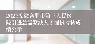 2023安徽合肥市第三人民医院引进急需紧缺人才面试考核成绩公示