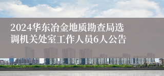 2024华东冶金地质勘查局选调机关处室工作人员6人公告