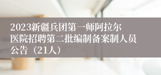 2023新疆兵团第一师阿拉尔医院招聘第二批编制备案制人员公告（21人）