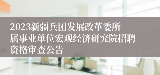 2023新疆兵团发展改革委所属事业单位宏观经济研究院招聘资格审查公告