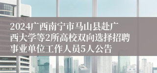 2024广西南宁市马山县赴广西大学等2所高校双向选择招聘事业单位工作人员5人公告