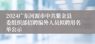 2024广东河源市中共紫金县委组织部招聘编外人员拟聘用名单公示