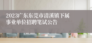 2023广东东莞市清溪镇下属事业单位招聘笔试公告