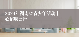 2024年湖南省青少年活动中心招聘公告