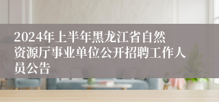 2024年上半年黑龙江省自然资源厅事业单位公开招聘工作人员公告