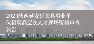 2023陕西延安延长县事业单位招聘高层次人才现场资格审查公告
