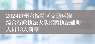 2024贵州六枝特区交通运输综合行政执法大队招聘执法辅助人员13人简章
