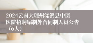 2024云南大理州漾濞县中医医院招聘编制外合同制人员公告（6人）