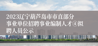 2023辽宁葫芦岛市市直部分事业单位招聘事业编制人才④拟聘人员公示