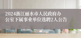 2024浙江丽水市人民政府办公室下属事业单位选聘2人公告