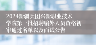 2024新疆兵团兴新职业技术学院第一批招聘编外人员资格初审通过名单以及面试公告