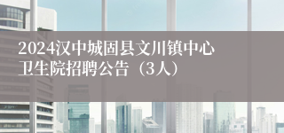 2024汉中城固县文川镇中心卫生院招聘公告（3人）