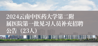 2024云南中医药大学第二附属医院第一批见习人员补充招聘公告（23人）