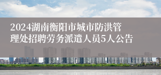 2024湖南衡阳市城市防洪管理处招聘劳务派遣人员5人公告