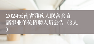 2024云南省残疾人联合会直属事业单位招聘人员公告（3人）