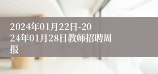 2024年01月22日-2024年01月28日教师招聘周报